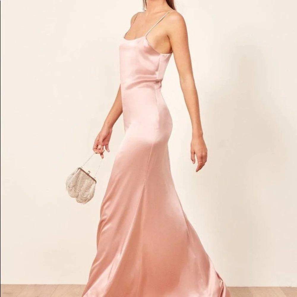 PRIVACY PLEASE MAUVE SATIN CROSSED BACK MAXI - Picture 1 of 6